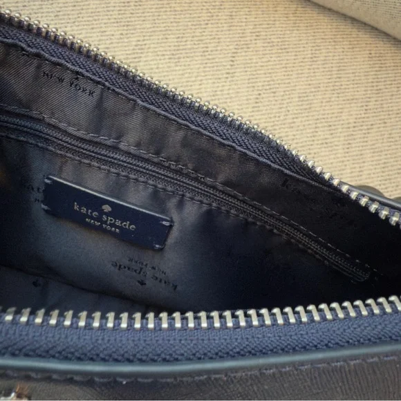 Kate Spade Madison Faux Pearl Medium Convertible Crossbody Parisian Navy Purse - Picture 5 of 10